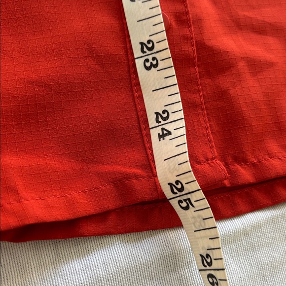 Patagonia Orange Women’s Short Sleeve Sol Patrol Shirt Rip Stop Snap down 30 UPF - Picture 12 of 13